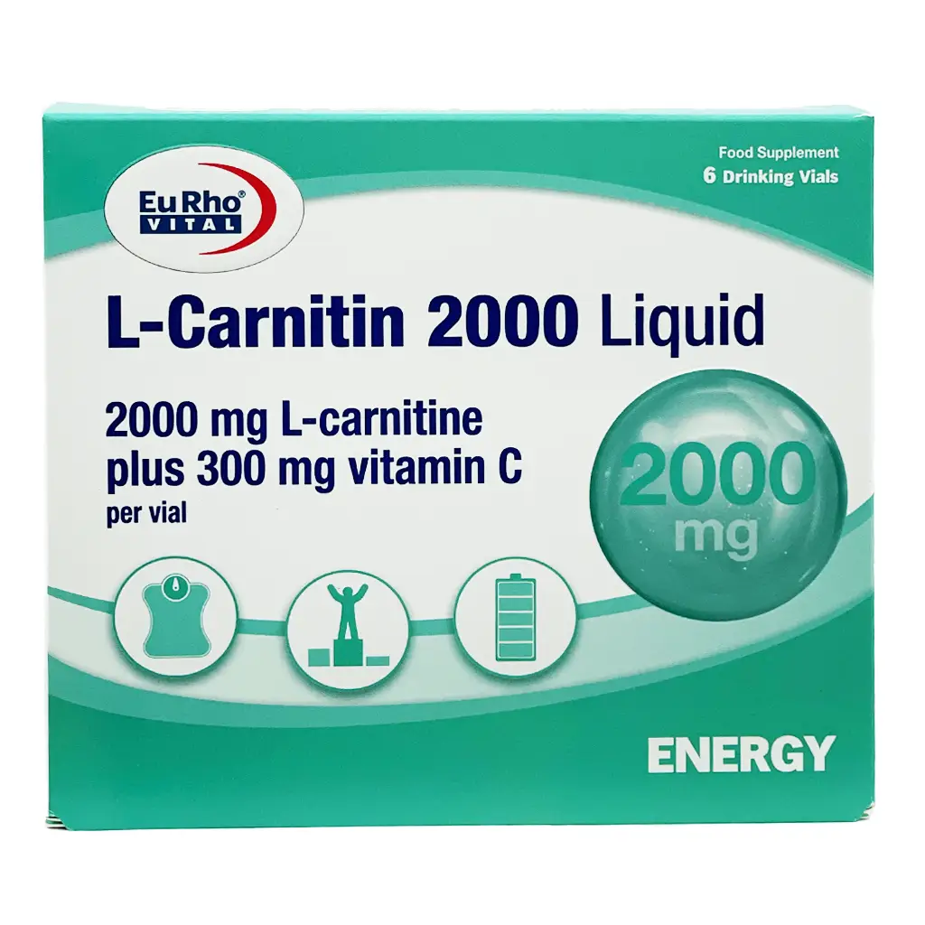 ویال مایع ال کارنیتین یوروویتال 2000 میلی گرم - 6 عددی