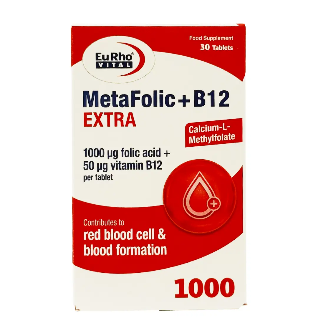 قرص متافولیک + ب12 اکسترا یوروویتال - 30 عددی