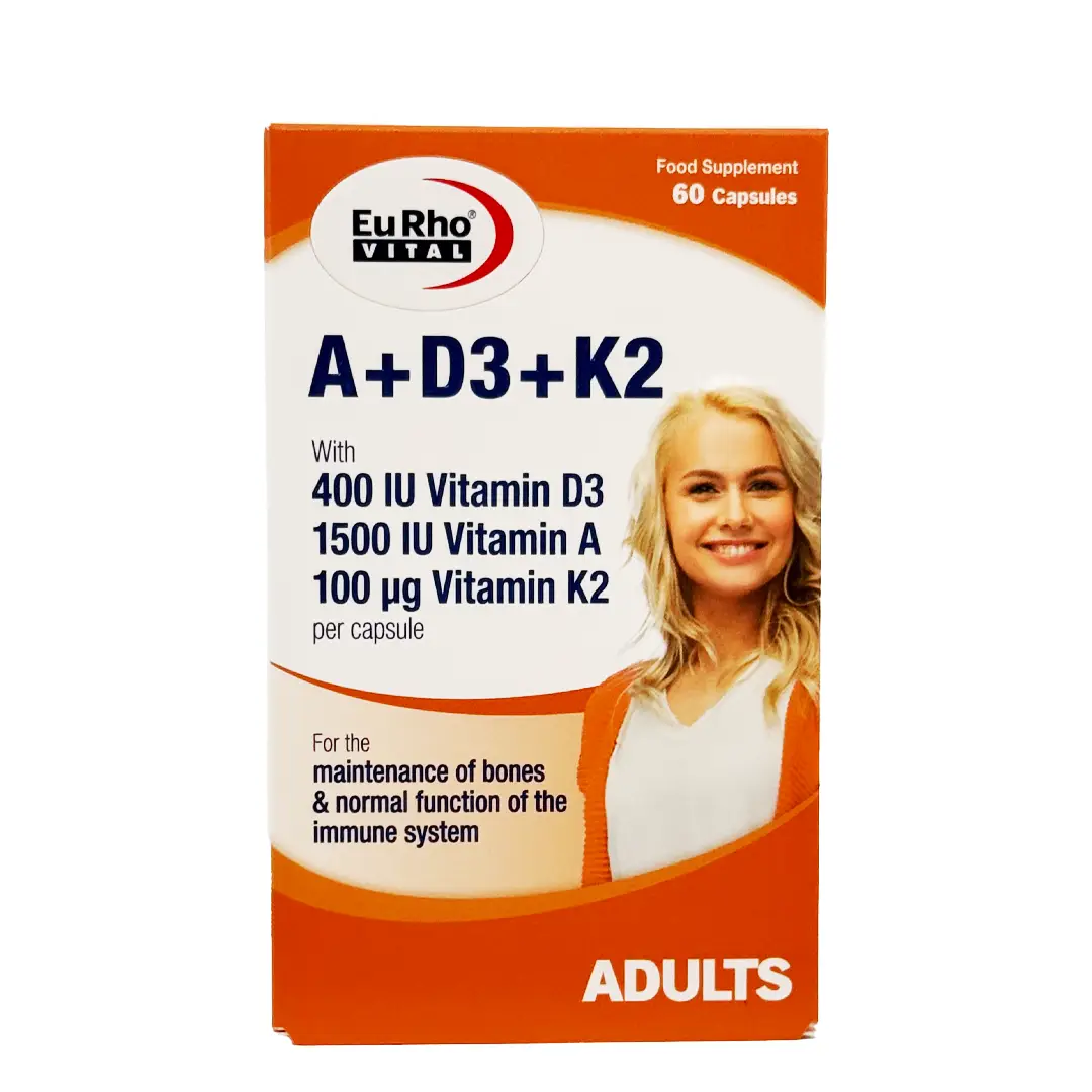 کپسول ویتامین آ + د3 + کا2 یوروویتال - 60 عددی