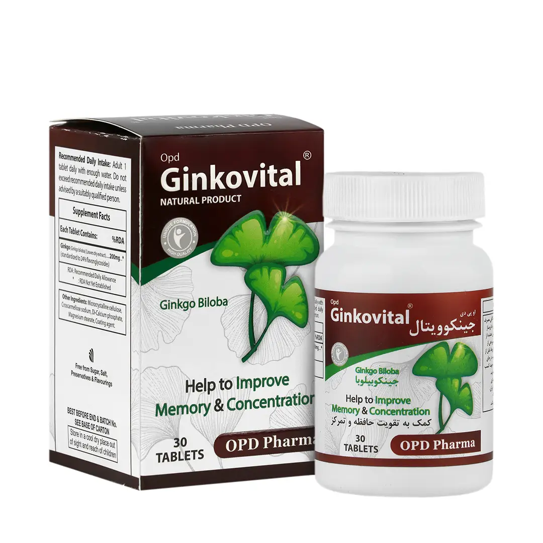 قرص جینکوبیلوبا (جینکوویتال) او پی دی فارما - 30 عدد