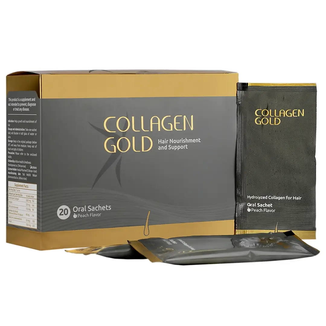 ساشه کلاژن گلد مخصوص مو آدریان - 20 عددی