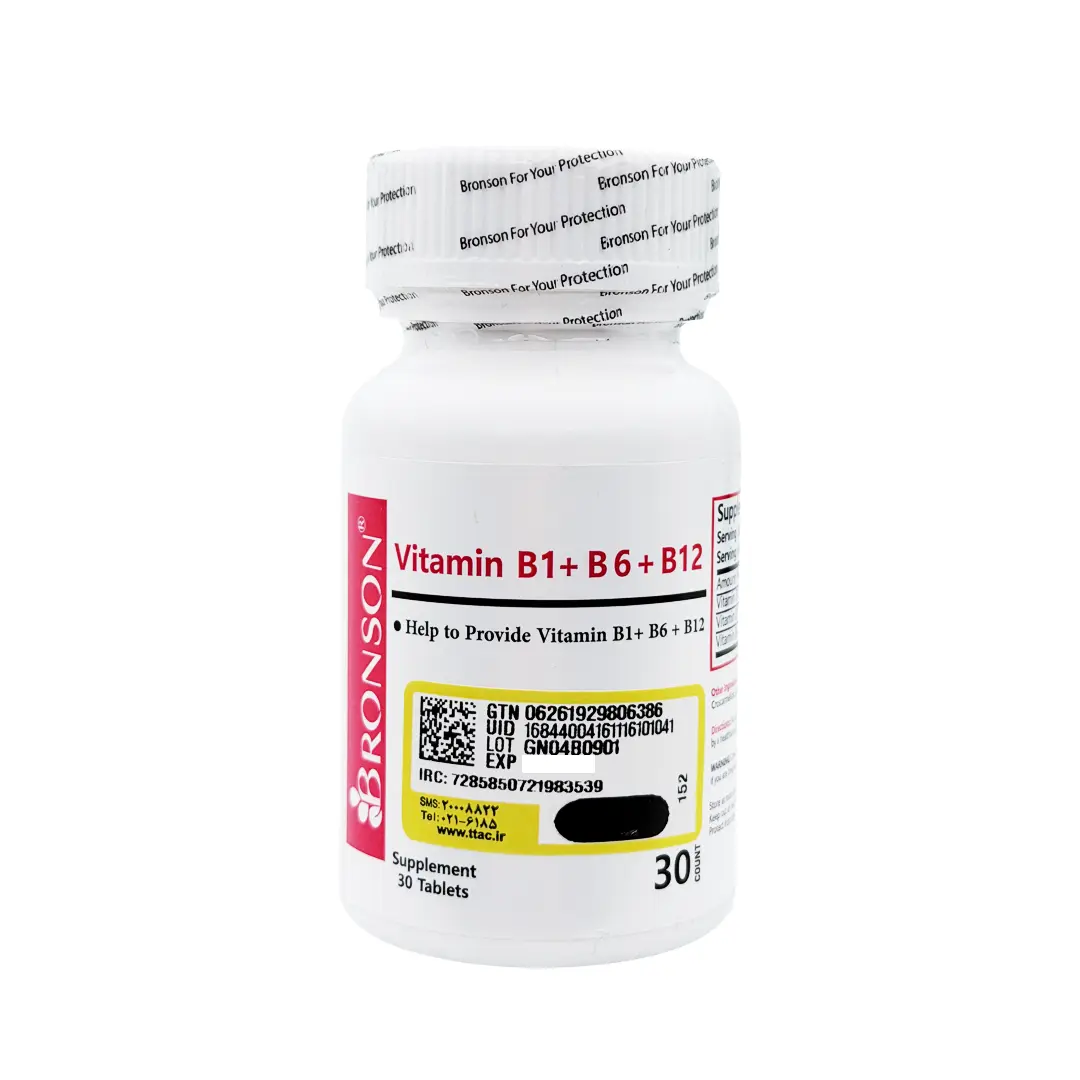 قرص ویتامین ب1 و ب6 و ب12 برونسون - 30 عددی