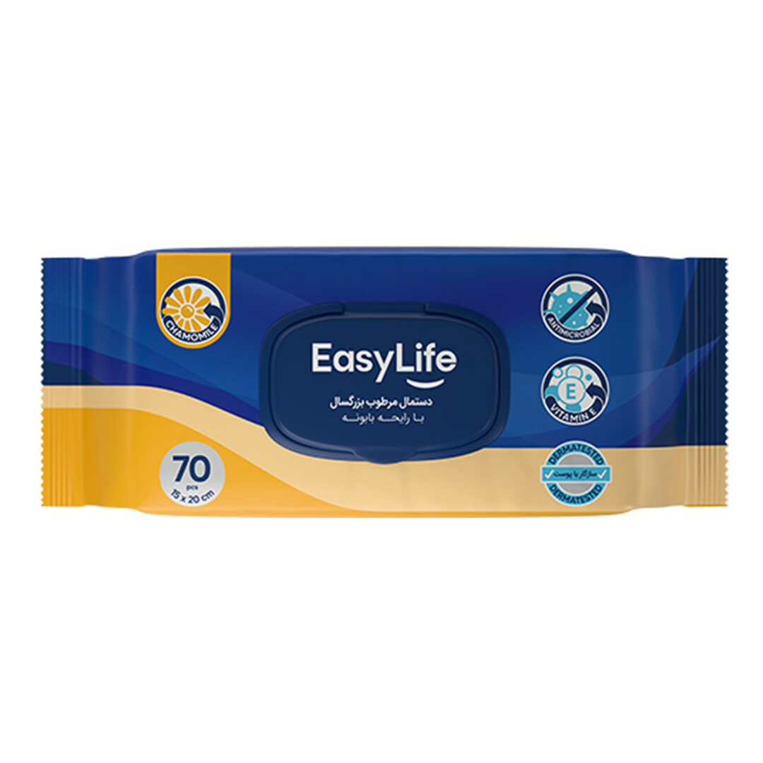 دستمال مرطوب ایزی لایف مدل بابونه - 70 عددی
