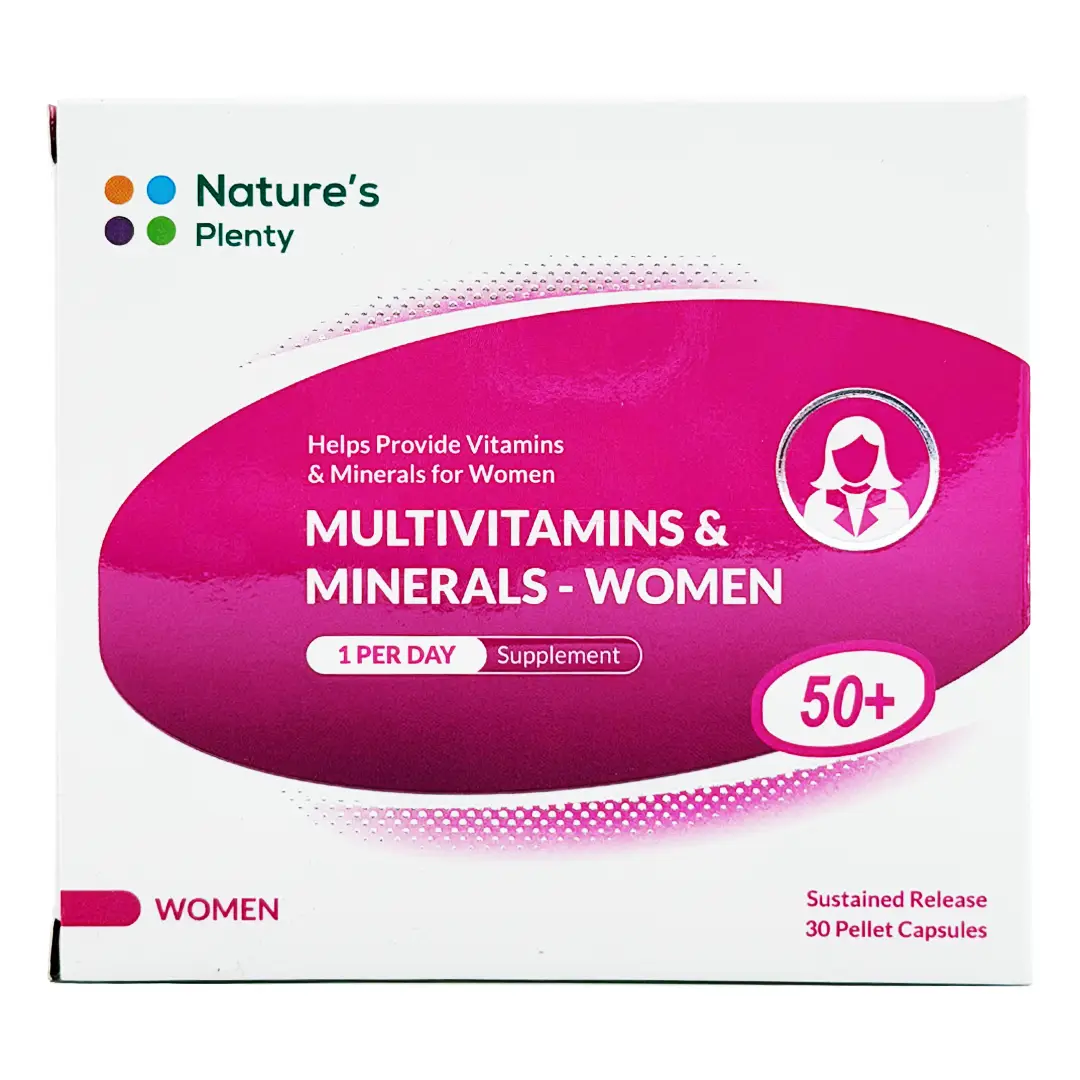 کپسول پلت مولتی ویتامین و مینرال خانم ها + 50 نیچرز پلنتی - 30 عددی