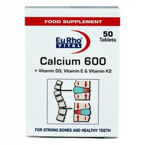 کلسیم  600 + ویتامین D + ویتامین K2 + ویتامینE یوروویتال - 50 عددی