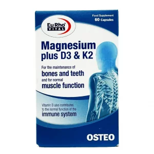 کپسول منیزیم + د3 + کا2 یوروویتال - 60 عددی