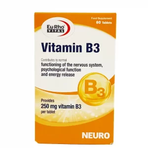 قرص ویتامین ب3 (B3) یوروویتال - 60 عددی