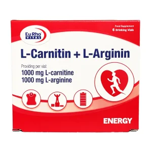 ویال مایع خوراکی ال کارنیتین + ال آرژنین یوروویتال - 6 عددی