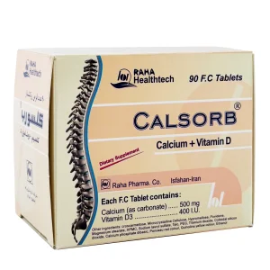 قرص کلسورب (کربنات کلسیم + د3) رها - 90 عددی