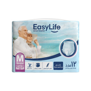 پوشینه شورتی بزرگسال ایزی لایف سایز متوسط - 12 عددی