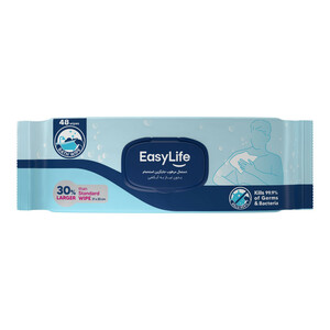 دستمال مرطوب ایزی لایف بزرگسال مدل جایگزین استحمام - 48 عددی