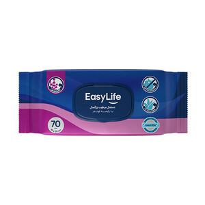 دستمال مرطوب ایزی لایف مدل لوندر بسته - 70 عددی