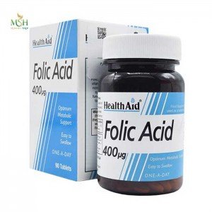 قرص فولیک اسید 400 میکروگرم  هلث اید - 90 عددی