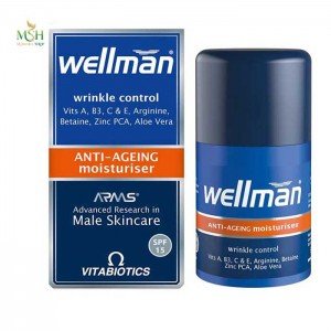 مرطوب کننده ضد چروک و پیری پوست ول من ویتابیوتیکس | Vitabiotics Wellman Wrinkle Control Anti Aging Moisturiser