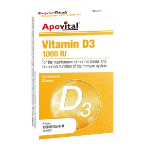 قرص ویتامین D3 1000 آپوویتال 30 عددی