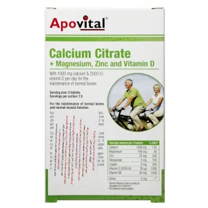 کلسیم سیترات همراه با منیزیم زینک و ویتامین دی آپوویتال | Apovital Calcium Citrate and Magnesium Zinc and Vitamin D