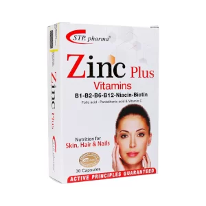 زینک همراه ویتامین های پوست، مو و ناخن اس تی پی فارما 30 عددی