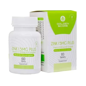 قرص زینک پلاس ویتامین C و ب کمپلکس گلدن اسکور 60 عددی