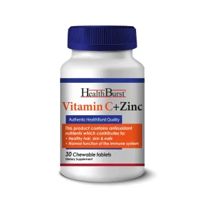 قرص جویدنی ویتامین ث + زینک هلث برست 30 عددی