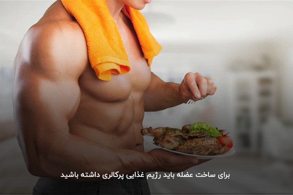 داشتن رژیم غذایی پر‌کالری، برای افزایش حجم توده عضلات 