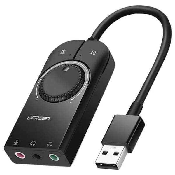 کارت صدا یوگرین مدل    UGREEN USB Sound Card CM129-40964
