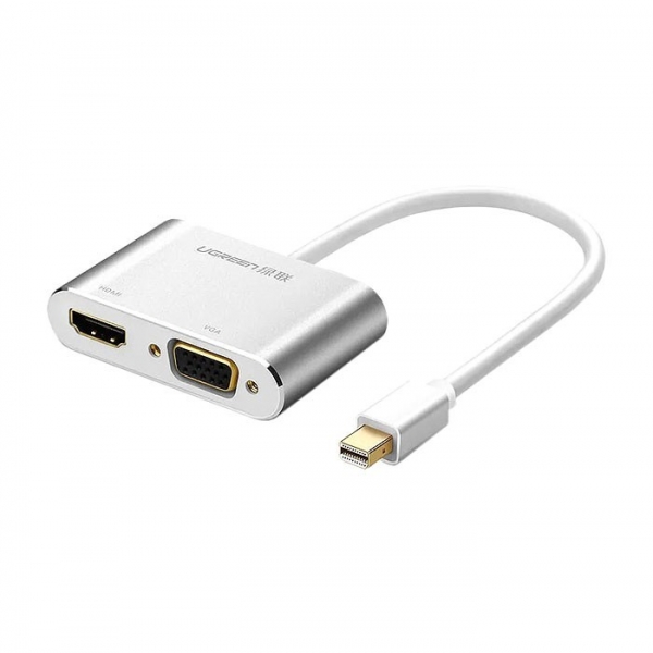 تبدیل Mini display به HDMI و VGA یوگرین مل MD115 کد 20421 Mini DP To VGA+HDMI Converter