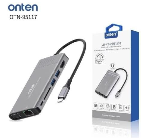 هاب 8 پورت TYPE-C اونتن مدل Onten 8 in 1 type-c to multi-functional OTN-95117