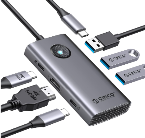 هاب 6 پورت Type-C اوریکو مدل Orico 6 in 1 Docking Station PW11-6PR