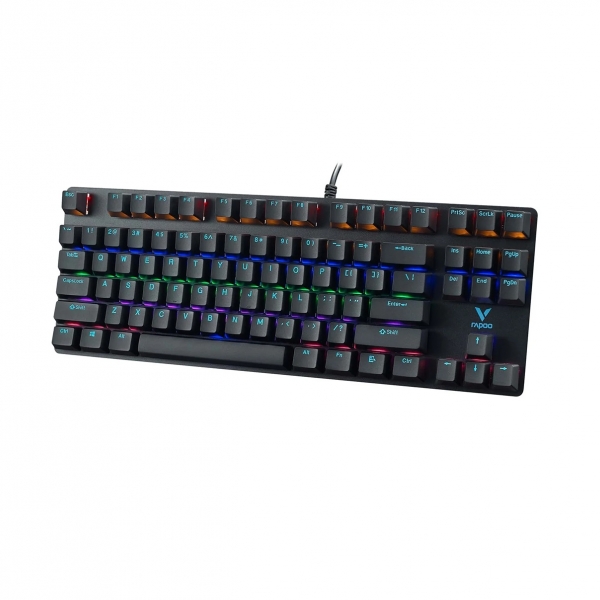 کیبورد گیمینگ مکانیکی با سیم رپو مدل rapoo wired gaming keyboard V500pro-87