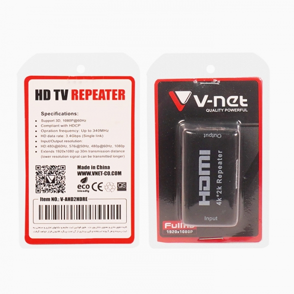 تقویت کننده کابل HDMI وی نت مدل V-AHD2HDRE