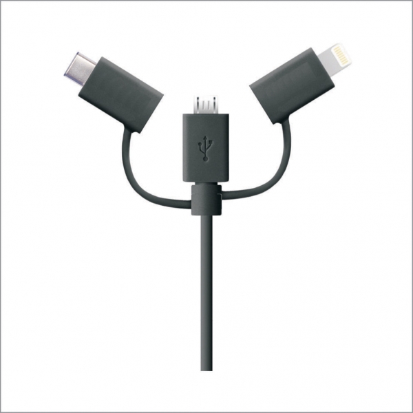 کابل 3 منظوره USB 2.0 Type-C/Lightning/Micro B بطول 1 متر فرانت مدل FN-UCLMB100