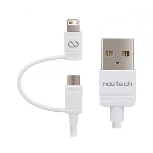 کابل شارژر MicroUSB و لایتنینگ نزتک مدل MFi به طول 1.8 متر