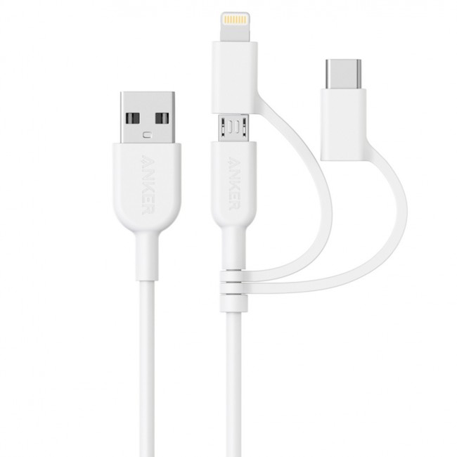 کابل تبدیل USB سه کاره انکر مدل A8436