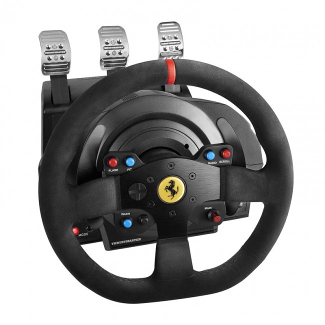 دسته فرمان و پدال بازی تراست مستر مدل T300 Ferrari برای PC و پلی استیشن