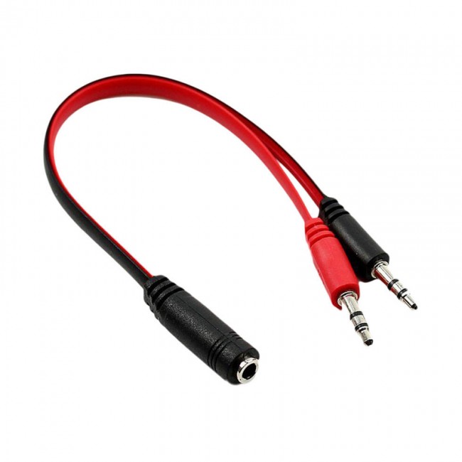 تبدیل 2 به 1 جک 3.5 میلی متری مدل دو فیش نر