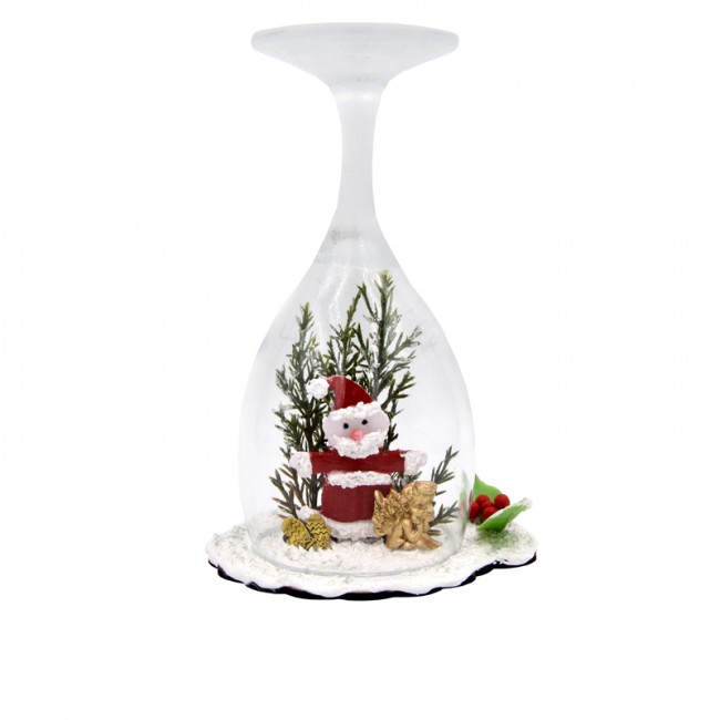 جام شیشه ای بابانوئل مخصوص کریسمس