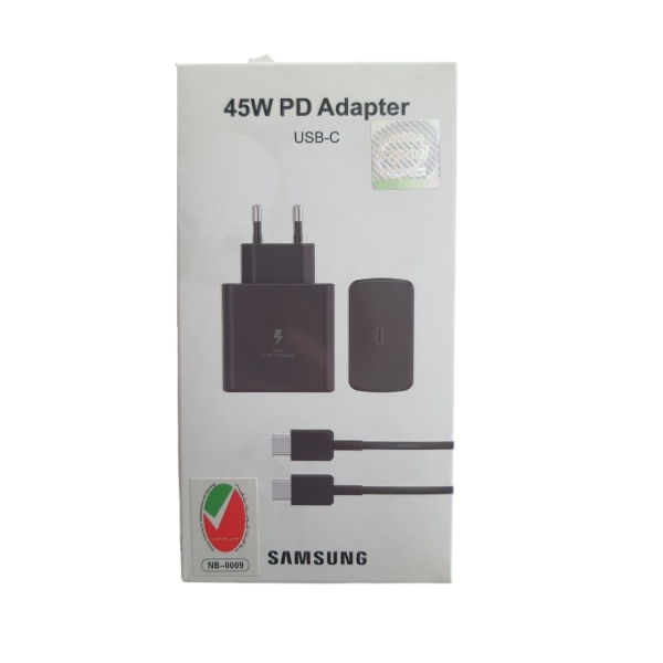 شارژر 45 وات اصلی سامسونگ به همراه کابل دو سر تایپ سی مدل EP-TA845