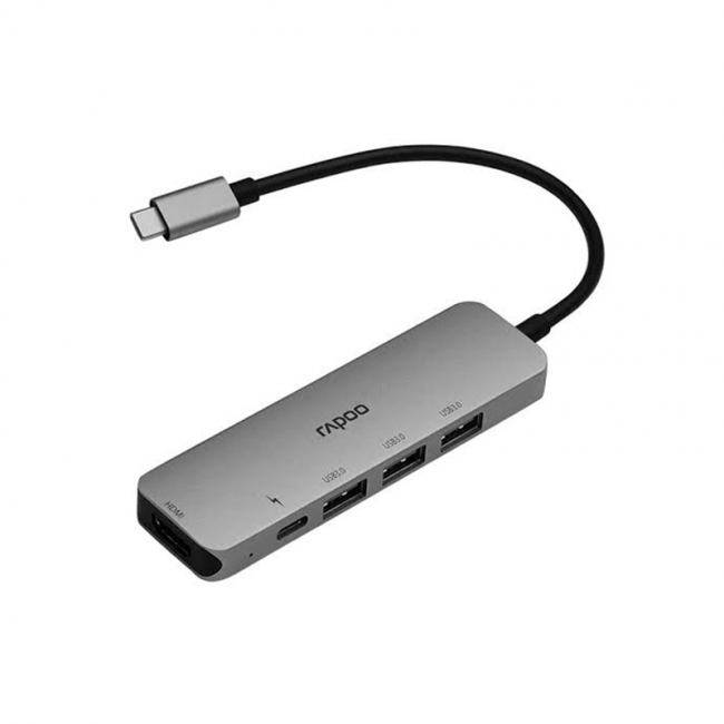 هاب Type-c رپو مدل XD100 دارای پورت های خروجی USB 3.0 و HDMI
