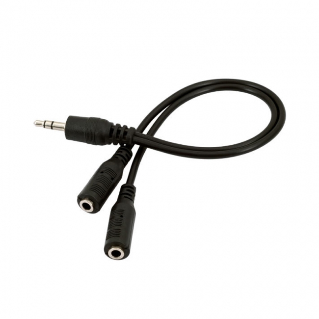 کابل تبدیل 1 به 2 AUX به طول 25 سانتی متر