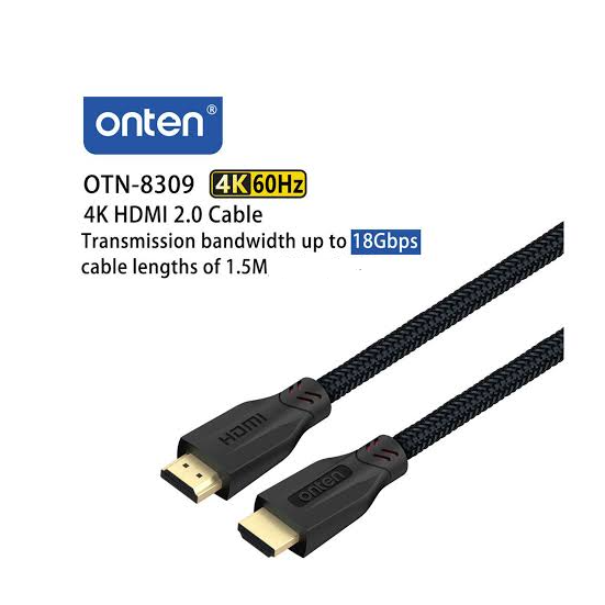 کابل HDMI ورژن 2.0 اونتن با طول 1.5 متر مدل ONTEN HDMI 4K Cable 1.5m OTN-8309