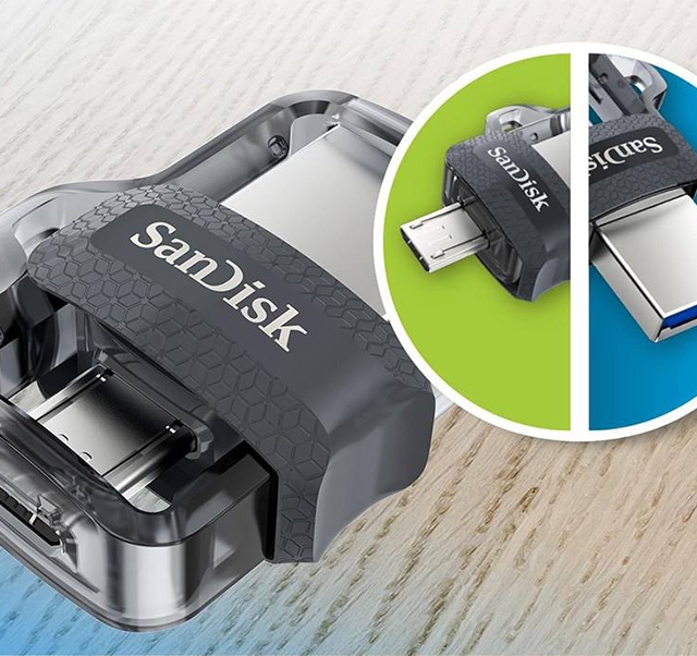 فلش سن دیسک OTG مدل Ultra Dual Drive M3.0 ظرفیت 16 گیگ