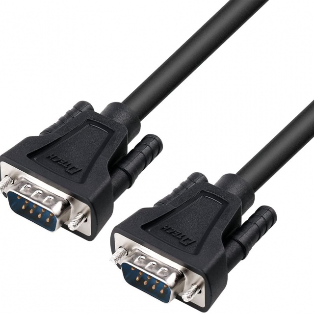کابل سریال RS232 نری به نری دیتک مدل dt-9005a DTECH 1.5ft DB9 Serial Cable COM Port Male to Male RS232