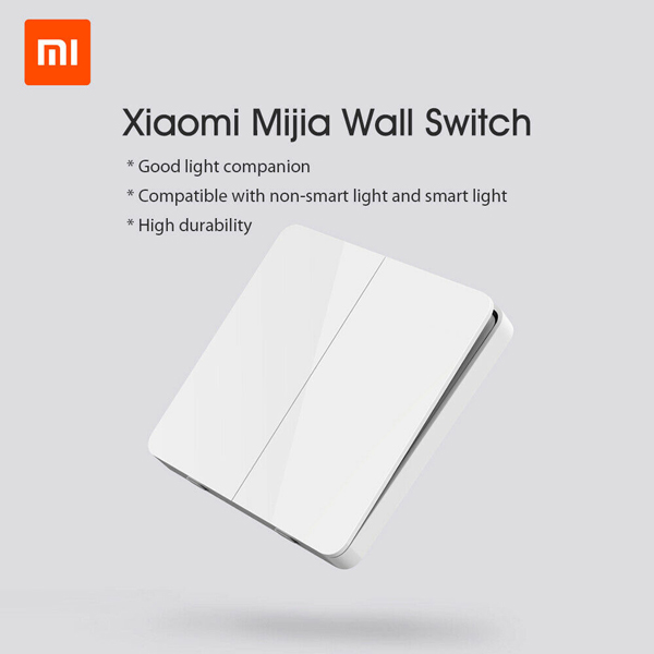 سوئیچ دیواری هوشمند دو پایه  شیائومیXiaomi Wireless Wall Switch 2Gang MJKG01-2YL
