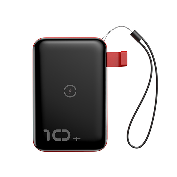 پاور بانک بی سیم باسئوس Baseus Mini S Bracket 10W Wireless Charger Power bank 10000mAh 18W Red