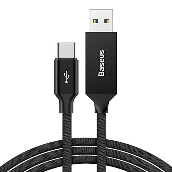کابل USB به TYPE_C باسئوس  Baseus Artistic striped cable USB For Type-C 3A 5M Black