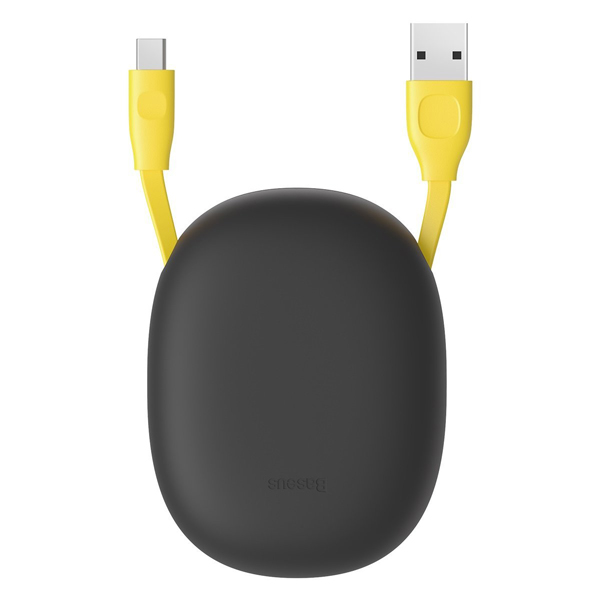 کابل USB به TYPE_C باسئوس  Baseus Let''s go Little Reunion One-Way Stretchable Data Cable USB For Type-C 2A 1m Gray+Yellow