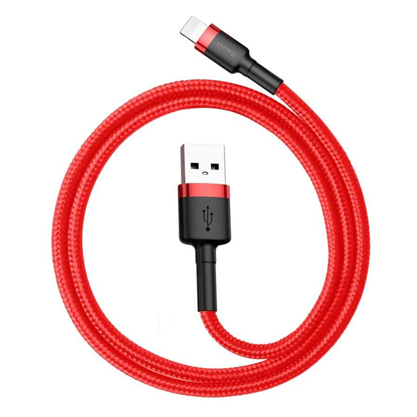 کابل USB به لایتنینگ باسئوس  Baseus cafule Cable USB For lightning 2.4A 1M Red+Red