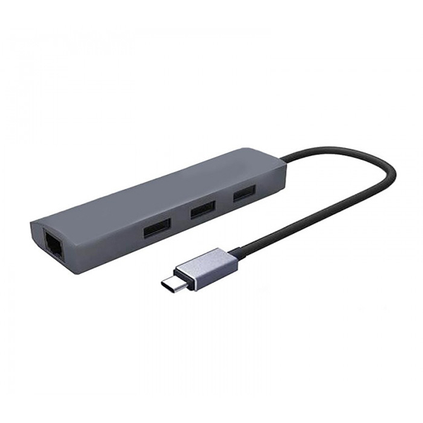 هاب 3 پورت Type C به USB 3.0 با پورت LAN فرانت FN-UCE200