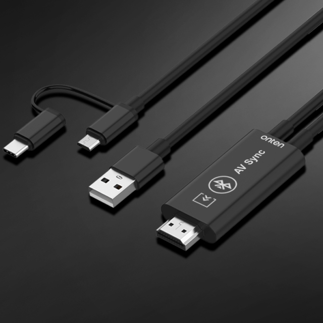 کابل تبدیل دو در یک micro+type-c به HDMI اونتن مدل micro+type-cto HDMI cable  with bluetooth OTN-7538B NEW