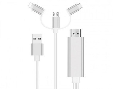 کابل تبدیل 3 در 1 Lightning+Typec+Micro به HDMI اونتن مدل OTN-7537A